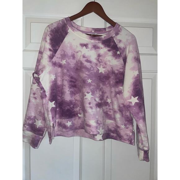 WILDFOX Tie Dye Star Sweatshirt PURPLE CELESTIAL - Picture 4 of 6